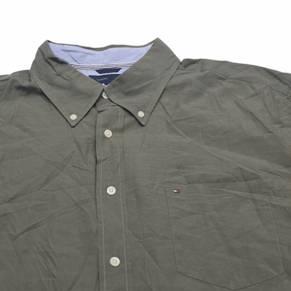 Camisa Tommy Hilfiger Xgrande Xl Verde Manga Corta