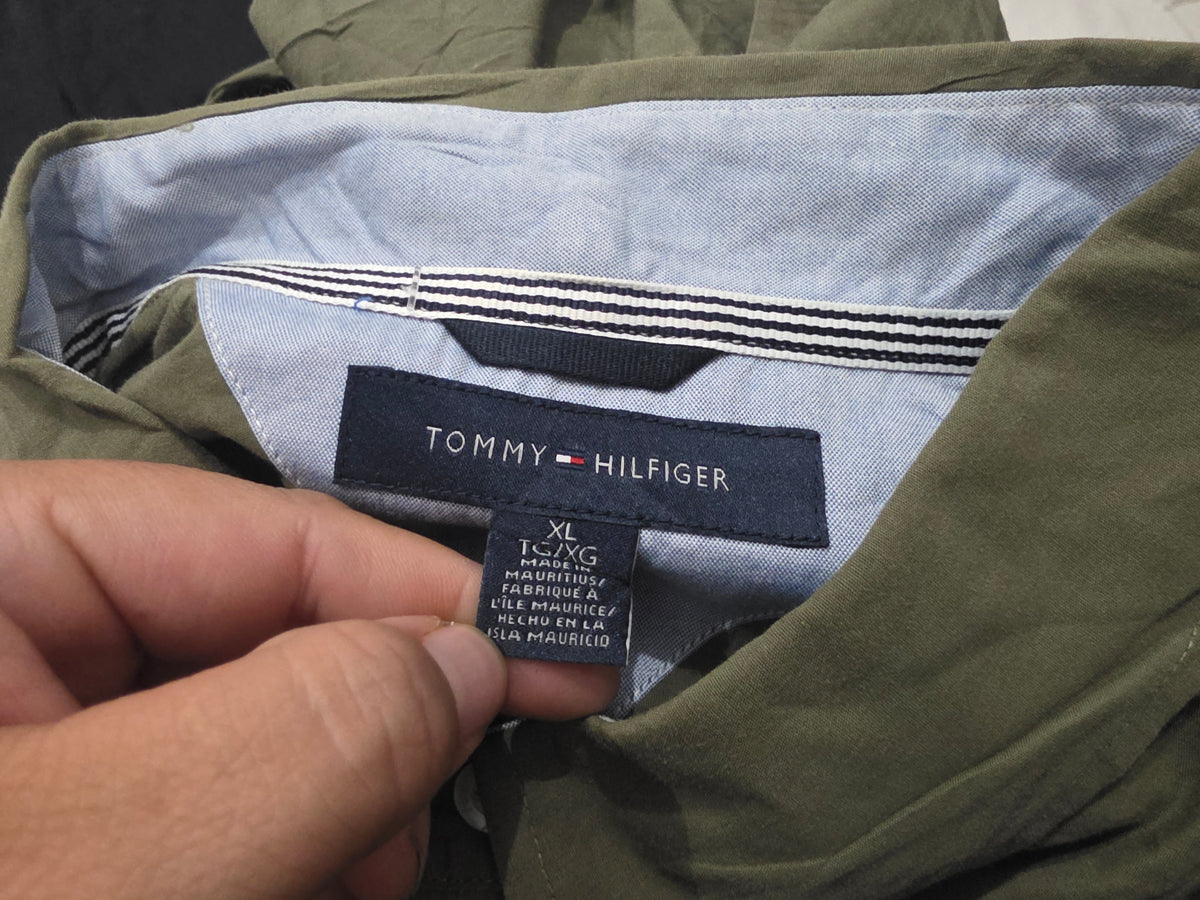 Camisa Tommy Hilfiger Xgrande Xl Verde Manga Corta