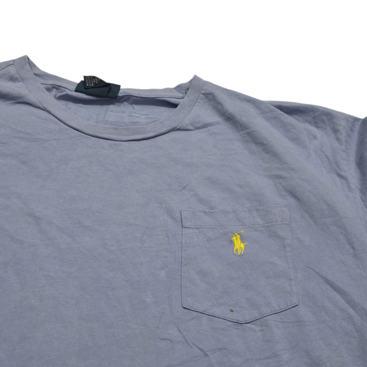Playera Ralph Lauren Xgrande Azul Claro Pony Amarillo Bolsa