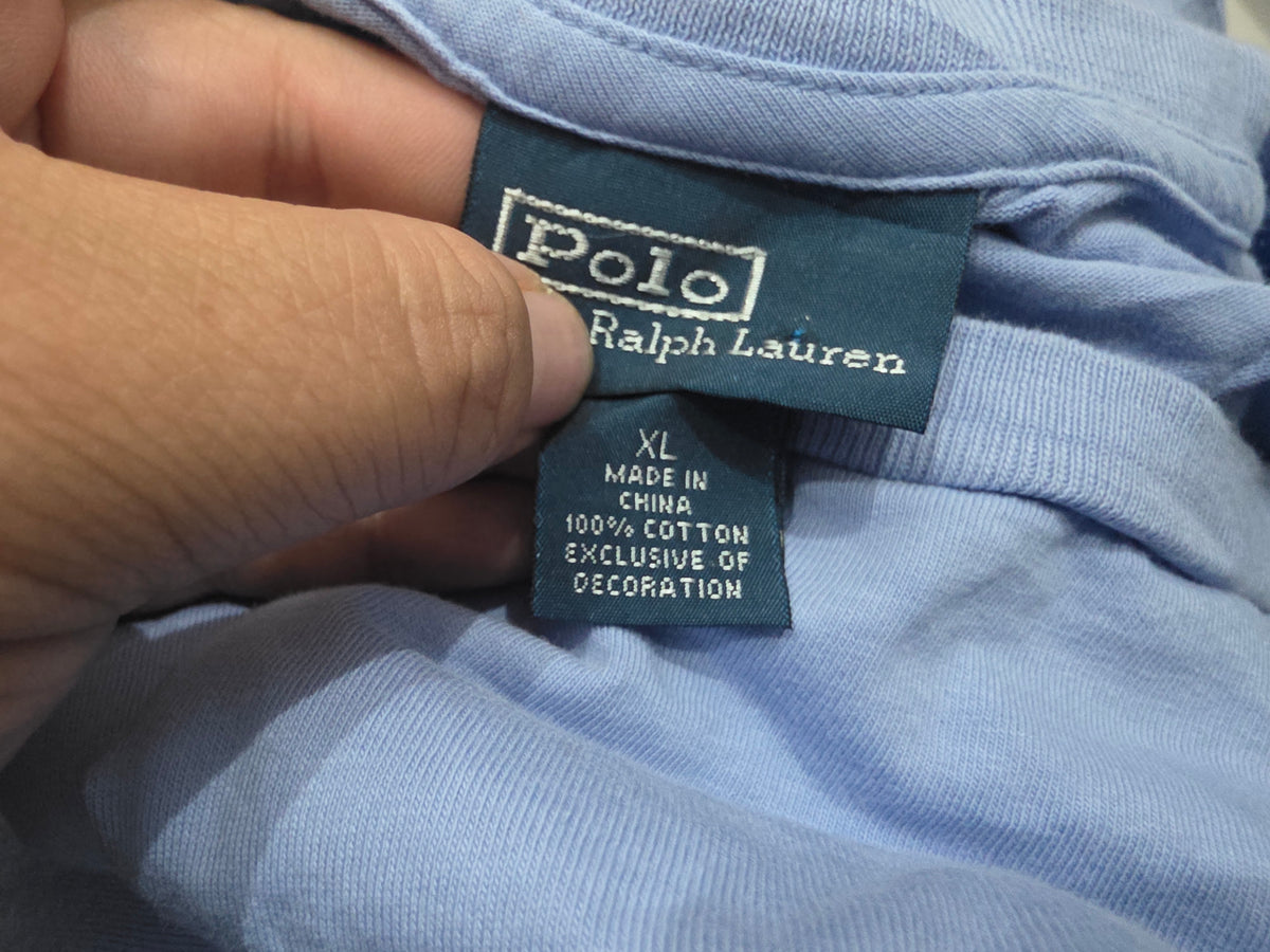 Playera Ralph Lauren Xgrande Azul Claro Pony Amarillo Bolsa