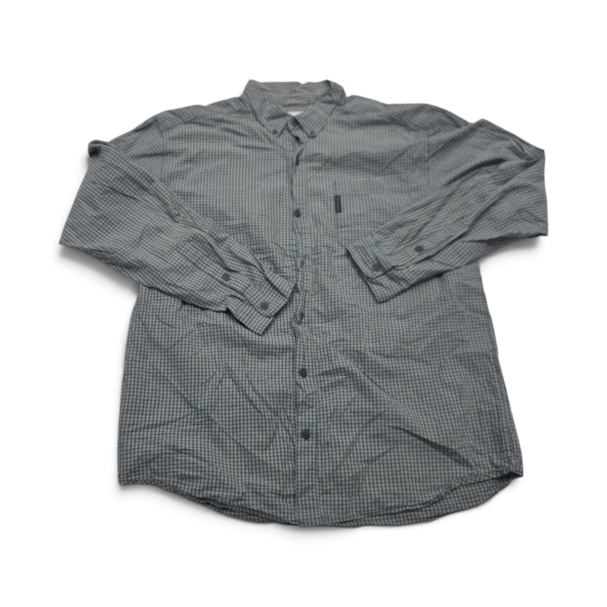 Camisa Columbia Xgrande Xl Cuadro Azul Y Naranja