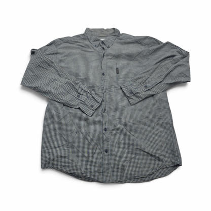 Camisa Columbia Xgrande Xl Cuadro Azul Y Naranja