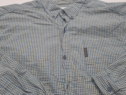 Camisa Columbia Xgrande Xl Cuadro Azul Y Naranja