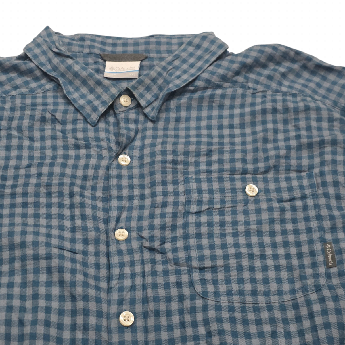 Camisa Columbia Xxl Azul Y Gris Cuadro