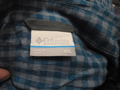 Camisa Columbia Xxl Azul Y Gris Cuadro