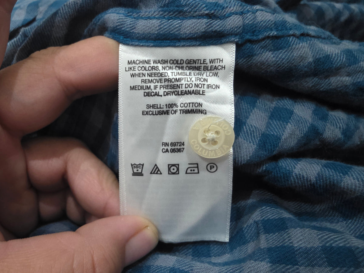 Camisa Columbia Xxl Azul Y Gris Cuadro
