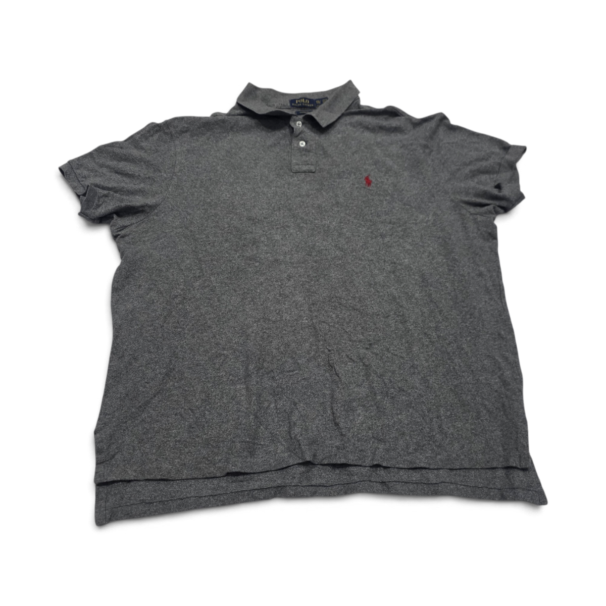 Playera Ralph Lauren Xxl Gris Oscuro Pony Rojo Custom Fit