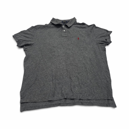 Playera Ralph Lauren Xxl Gris Oscuro Pony Rojo Custom Fit
