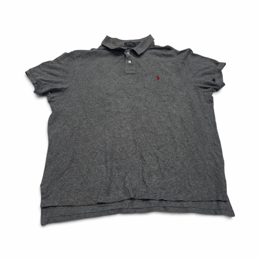 Playera Ralph Lauren Xxl Gris Oscuro Pony Rojo Custom Fit