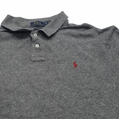 Playera Ralph Lauren Xxl Gris Oscuro Pony Rojo Custom Fit