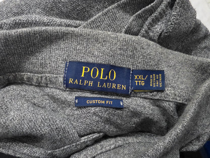 Playera Ralph Lauren Xxl Gris Oscuro Pony Rojo Custom Fit
