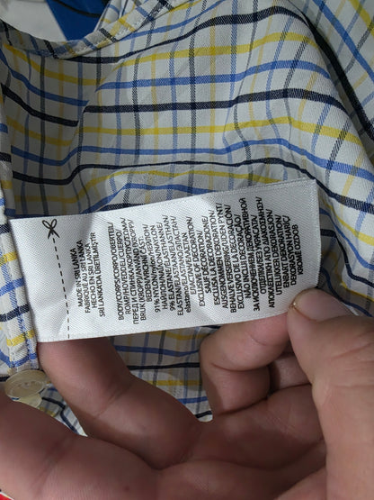 Camisa Ralph Lauren Chico S Classicfit Blanco Cuadro Amarilo