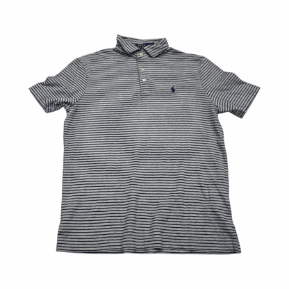 Playera Ralph Lauren Mediana M Gris Y Azul Lineas