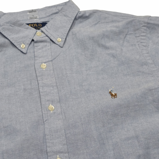 Camisa Ralph Lauren Grande L Slim Fit Azul Pony Colores