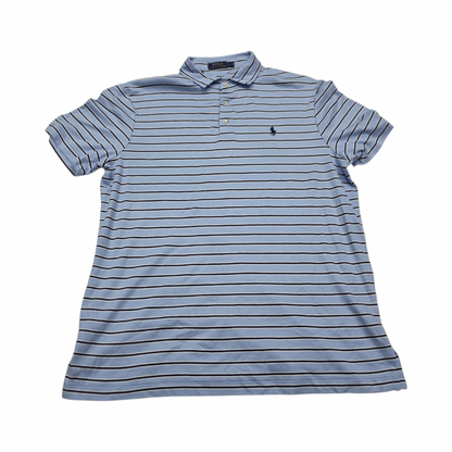 Playera Ralph Lauren Grande L Polo Azul Claro Lineas