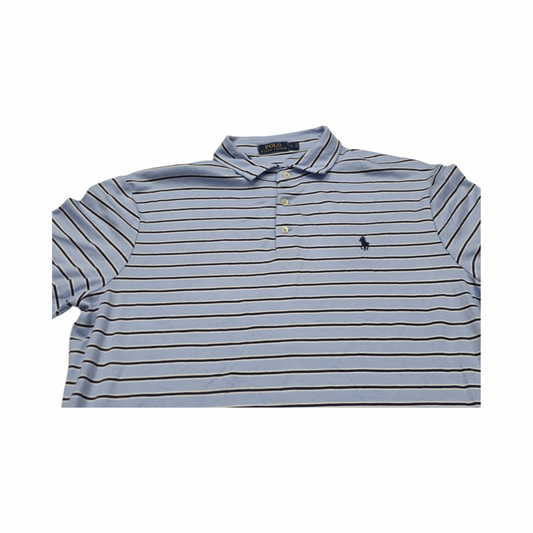Playera Ralph Lauren Grande L Polo Azul Claro Lineas