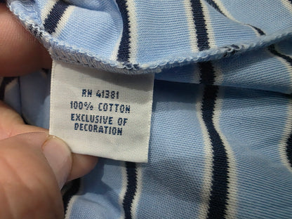 Playera Ralph Lauren Grande L Polo Azul Claro Lineas