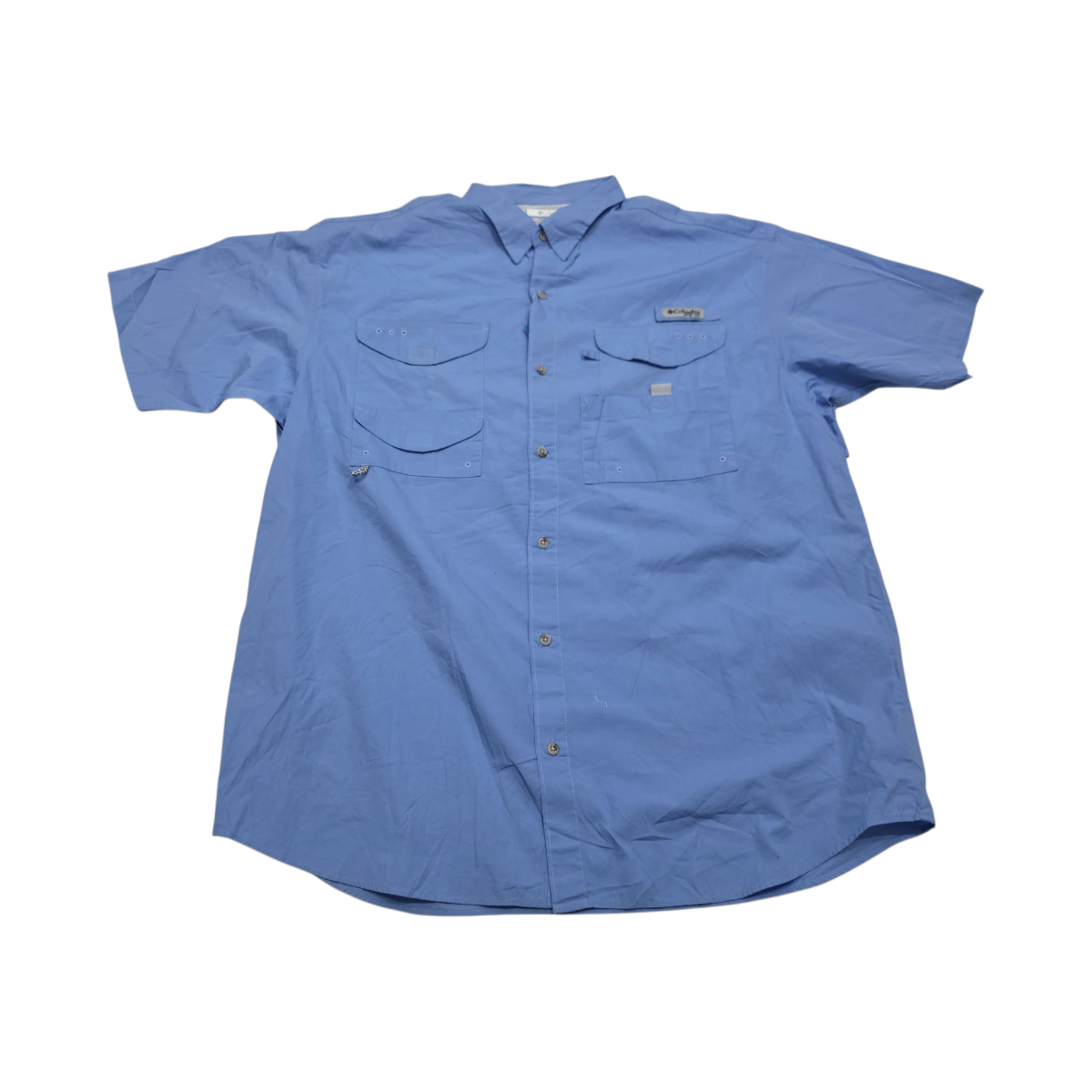 Camisa Columbia Xl Azul Claro Manga Corta