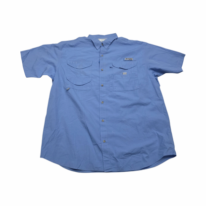 Camisa Columbia Xl Azul Claro Manga Corta