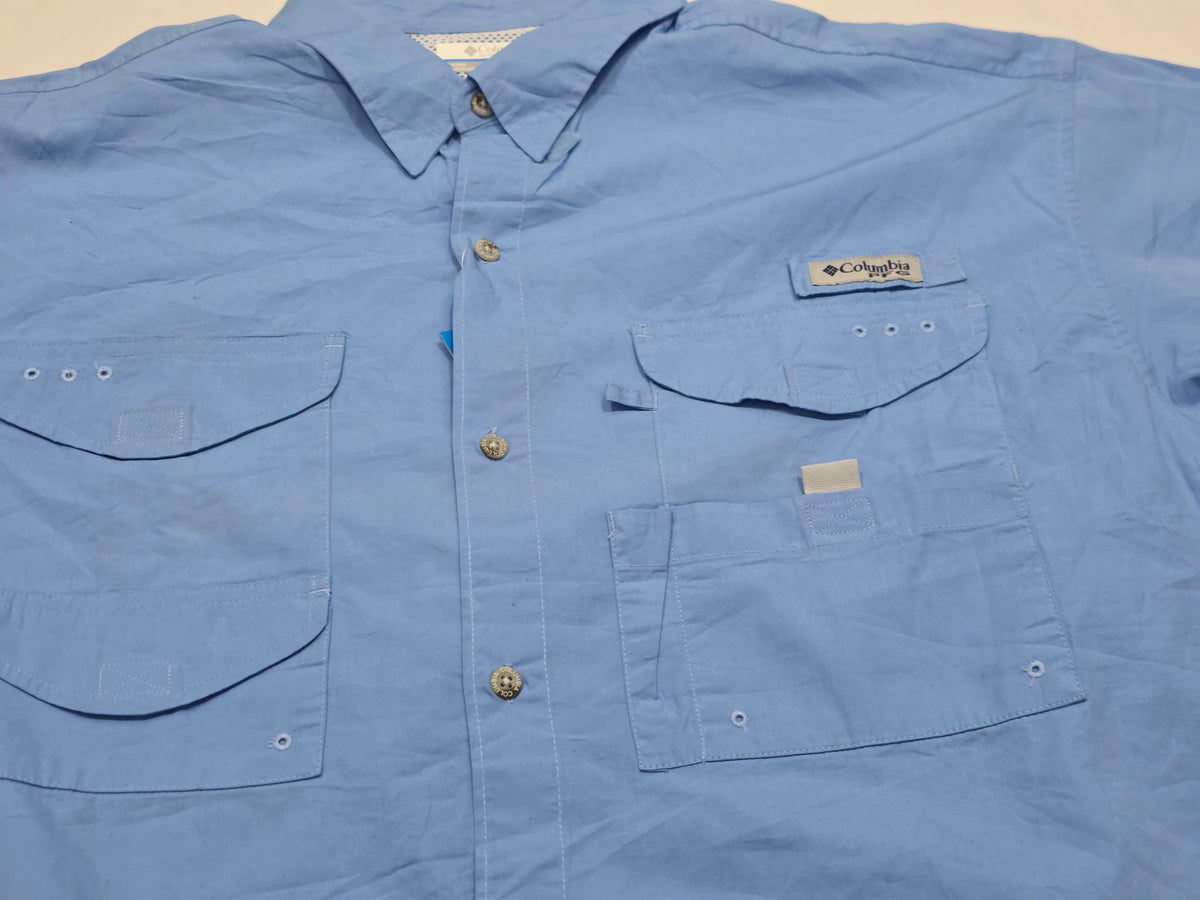 Camisa Columbia Xl Azul Claro Manga Corta