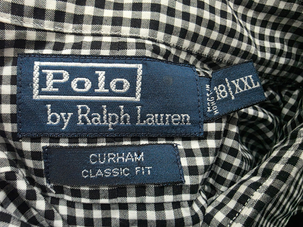 Camisa Ralph Lauren 18 Xxl Curham Cuadro Negro Y Blanco