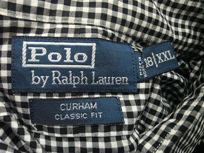 Camisa Ralph Lauren 18 Xxl Curham Cuadro Negro Y Blanco