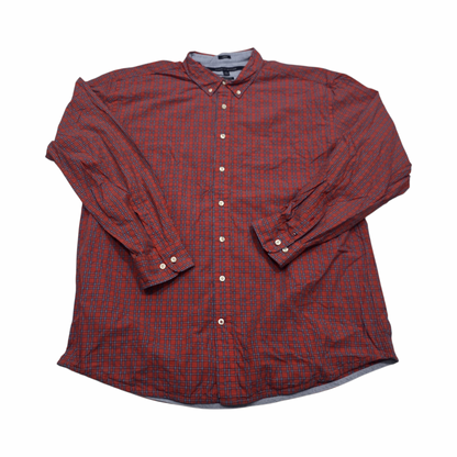 Camisa Tommy Hilfiger Xxl Classic Fit Cuadro Naranja
