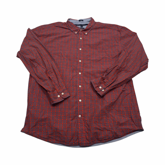 Camisa Tommy Hilfiger Xxl Classic Fit Cuadro Naranja