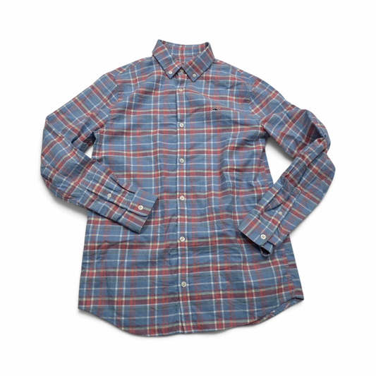 Camisa Vineyard Vines Adolescente Xgrande Xl 18 Cuadro Azul (Usado)