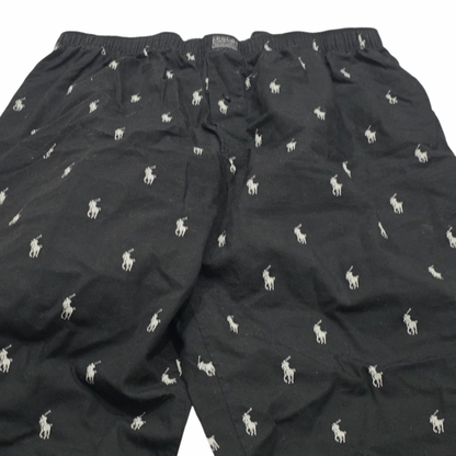 Pijama Ralph Lauren Mediana M Negro Pony Blanco (Usado)