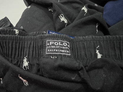 Pijama Ralph Lauren Mediana M Negro Pony Blanco (Usado)