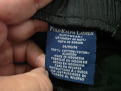 Pijama Ralph Lauren Mediana M Negro Pony Blanco (Usado)