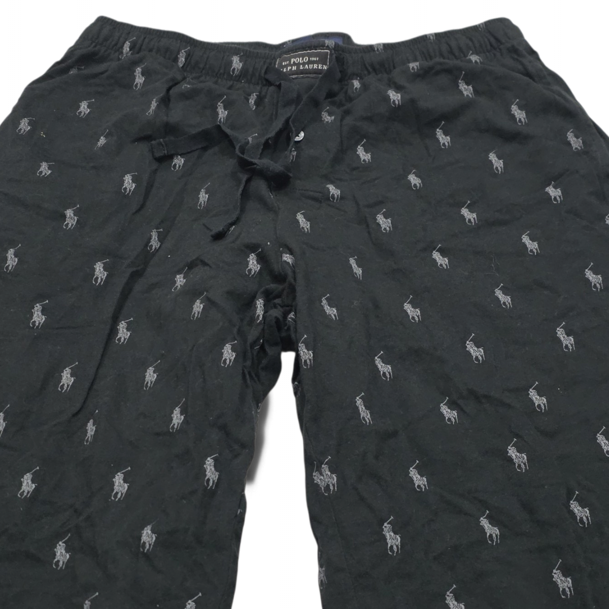 Pijama Ralph Lauren Mediana M Negro Pony Gris (Usado)