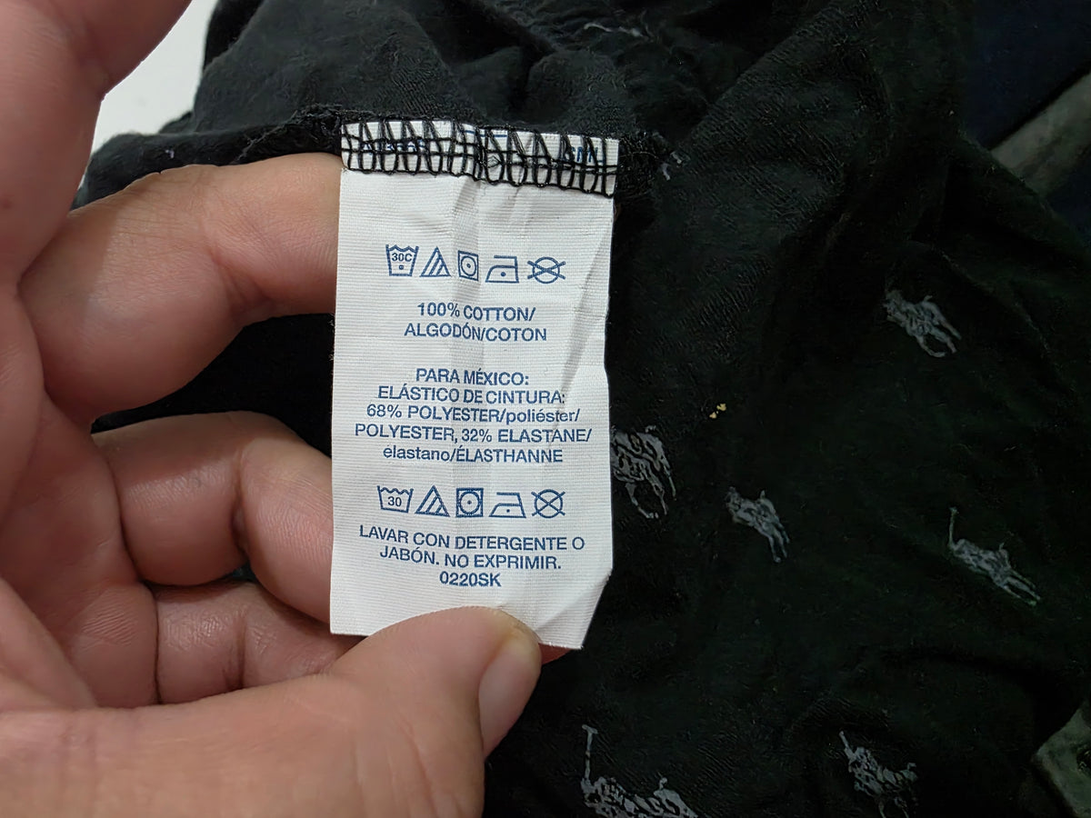Pijama Ralph Lauren Mediana M Negro Pony Gris (Usado)