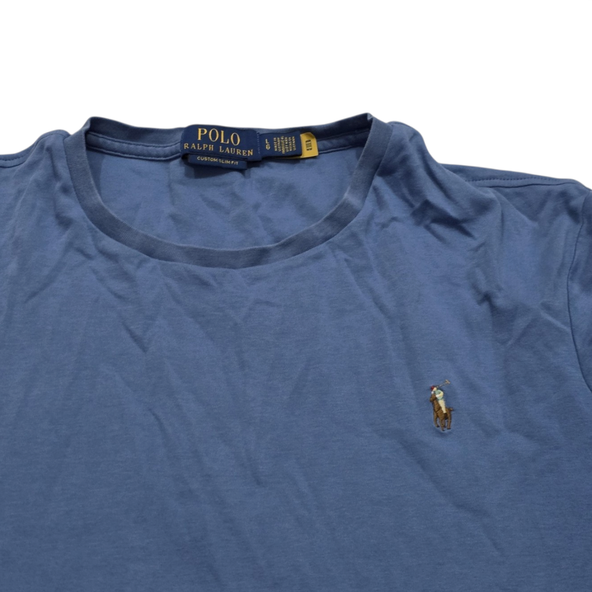 Playera Ralph Lauren Grande L Azul Deslavado Pony Colores (Usado)