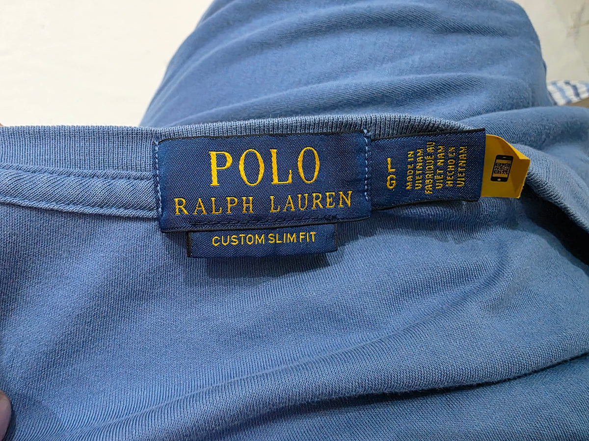 Playera Ralph Lauren Grande L Azul Deslavado Pony Colores (Usado)