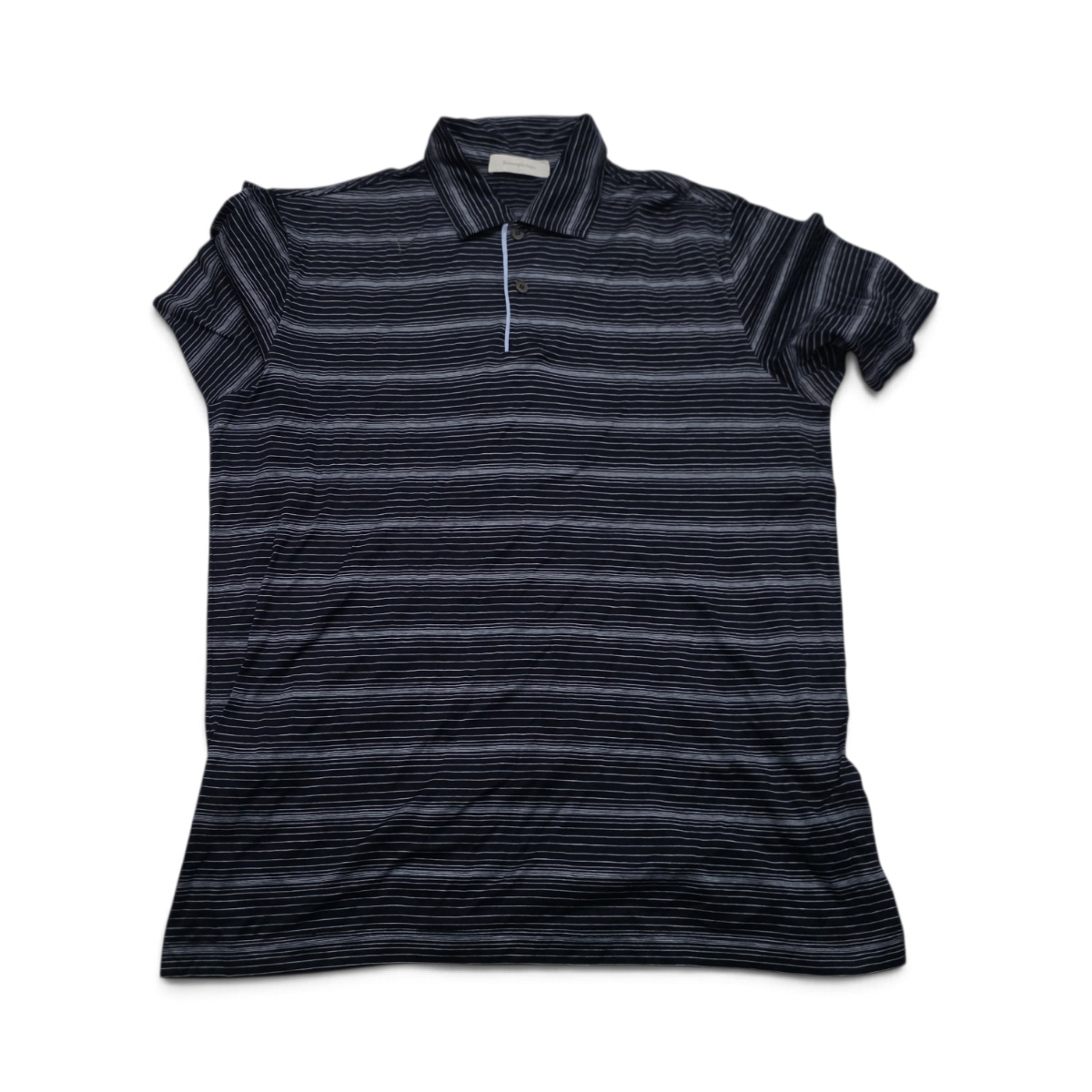 Playera Zegna Polo Grande L Azul Lineas (Usado)