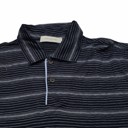 Playera Zegna Polo Grande L Azul Lineas (Usado)