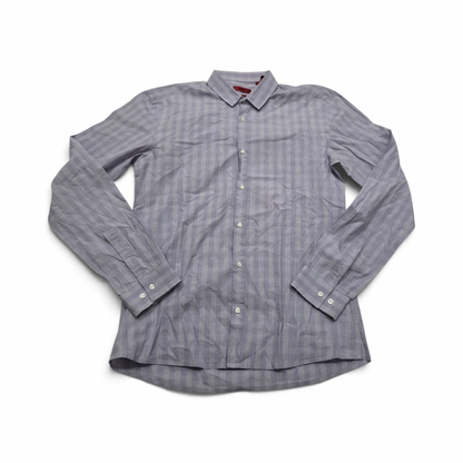 Camisa Hugo Boss Grande L Lila Cuadros (Usado)