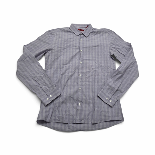 Camisa Hugo Boss Grande L Lila Cuadros (Usado)