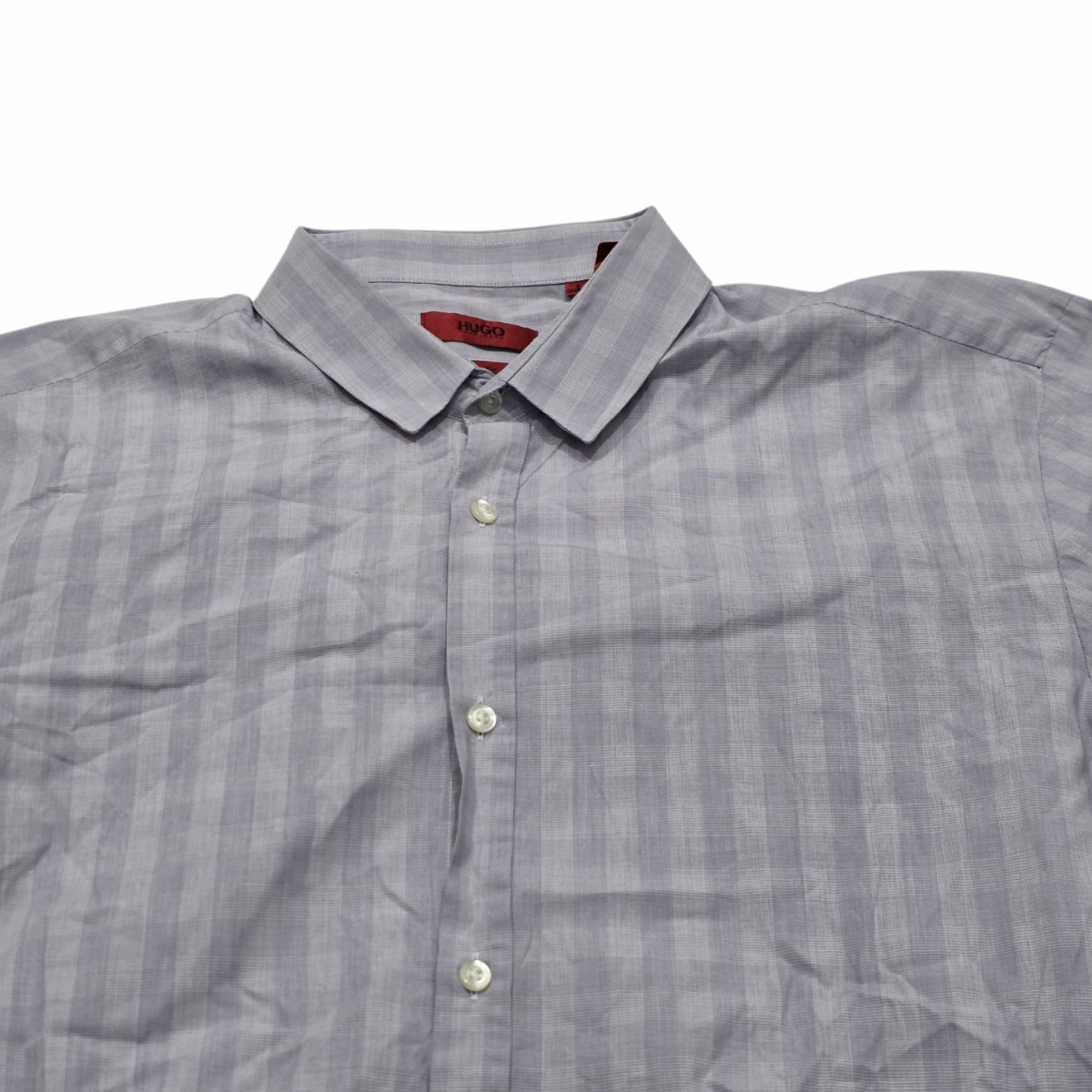 Camisa Hugo Boss Grande L Lila Cuadros (Usado)
