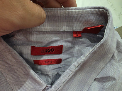 Camisa Hugo Boss Grande L Lila Cuadros (Usado)