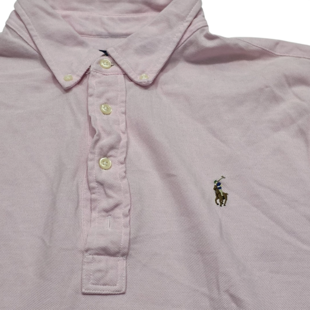 Playera Ralph Lauren Grande L Polo Knit Oxford Rosa (Usado)