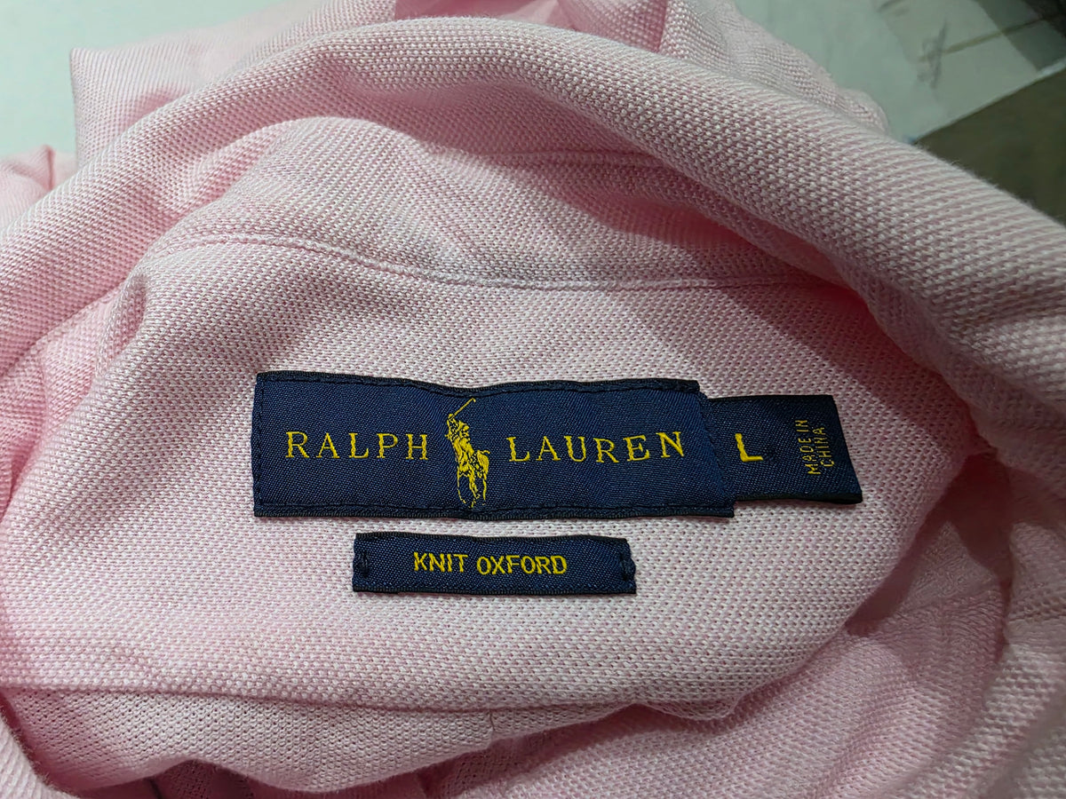 Playera Ralph Lauren Grande L Polo Knit Oxford Rosa (Usado)