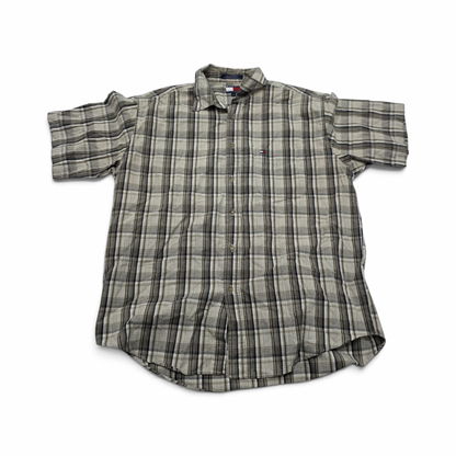 Camisa Tommy Hilfiger Grande L Cuadro Cafe Manga Corta (Usado)