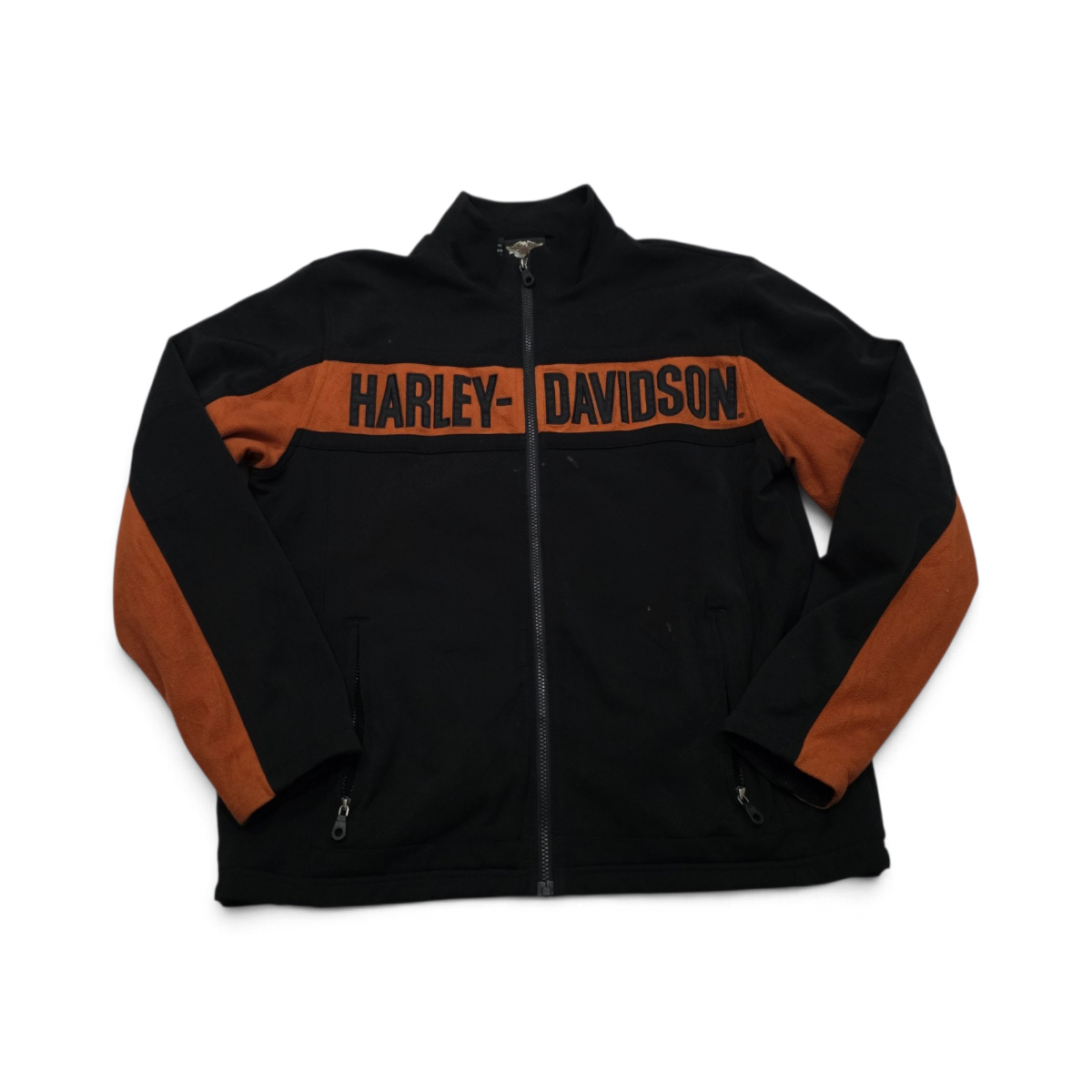Chamarra Harley Davidson Grande L Negro Con Naranja (Usado)