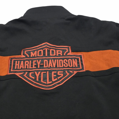 Chamarra Harley Davidson Grande L Negro Con Naranja (Usado)