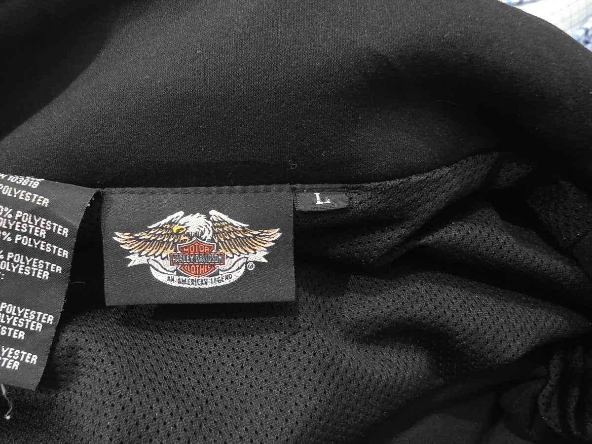 Chamarra Harley Davidson Grande L Negro Con Naranja (Usado)