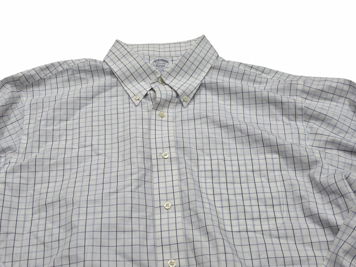 Camisa Brooks Brothers 17 1/2-33 Blanca Cuadro (Usado)