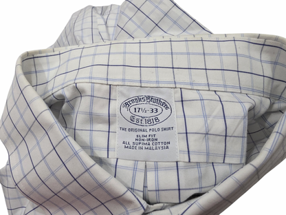 Camisa Brooks Brothers 17 1/2-33 Blanca Cuadro (Usado)